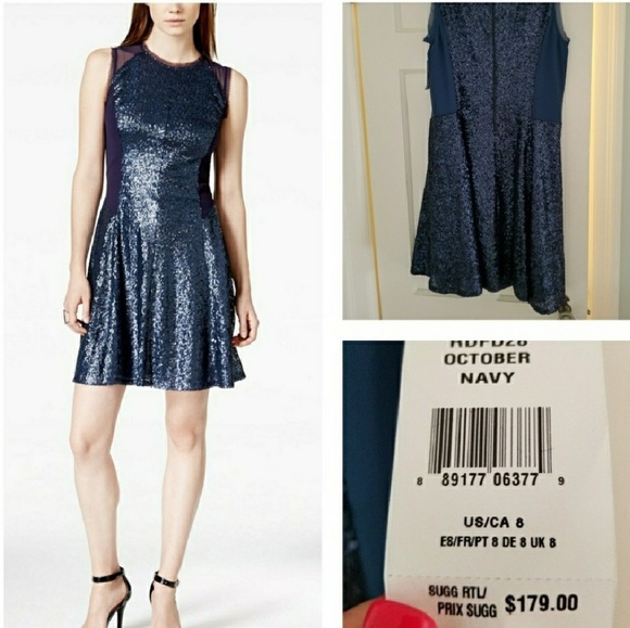 RACHEL Rachel Roy Dresses & Skirts - Fit and Flare Chiffon and Sequin Dress
